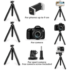 Cell Phone Tripod with Wireless Remote, Flexible Camera Tripod with Wireless Remote for iPhone, Samsung, Smartphone Stand for iPhone, Go Pro, Digital Action Camera EasyOptionXY LLC