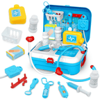 Realistic Pretend Doctor Playset 17 Pcs, Toy Doctor Kit with Stethoscope, Educational Toy Doctor Play Kit for Kids Girls Boys 3 4 5 6 7 Years Old EasyOptionXY LLC