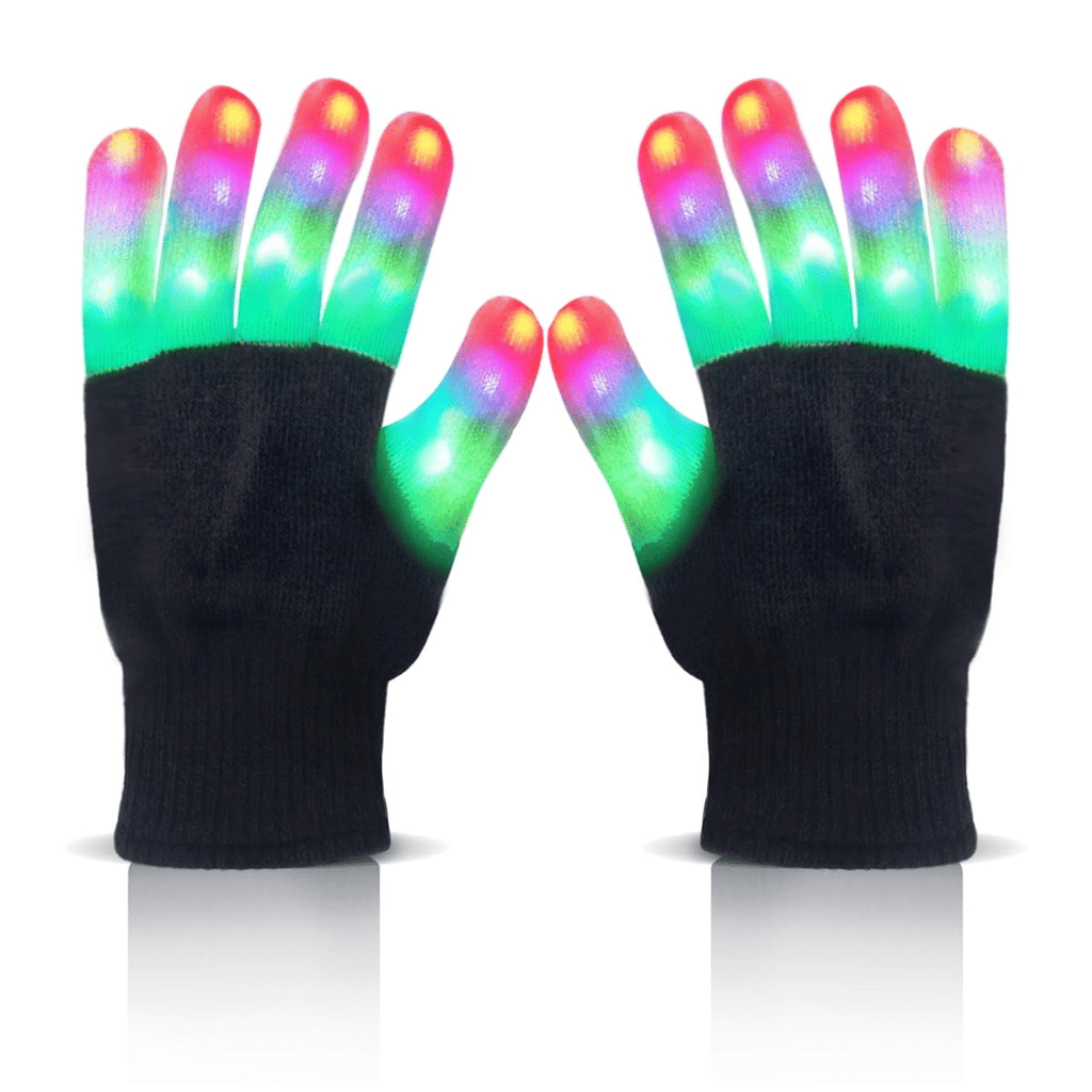 Children LED Finger Gloves, LED Light Up Cool Gloves Colorful Glow Flashing Novelty Gloves for Kids Boys and Girls Christmas Birthday Party Favors Gifts (1 Pair) EasyOptionXY LLC