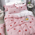 Net Celebrity Quilt Cover Girl Heart Dormitory Bed Three-Piece Set Pi-Mart