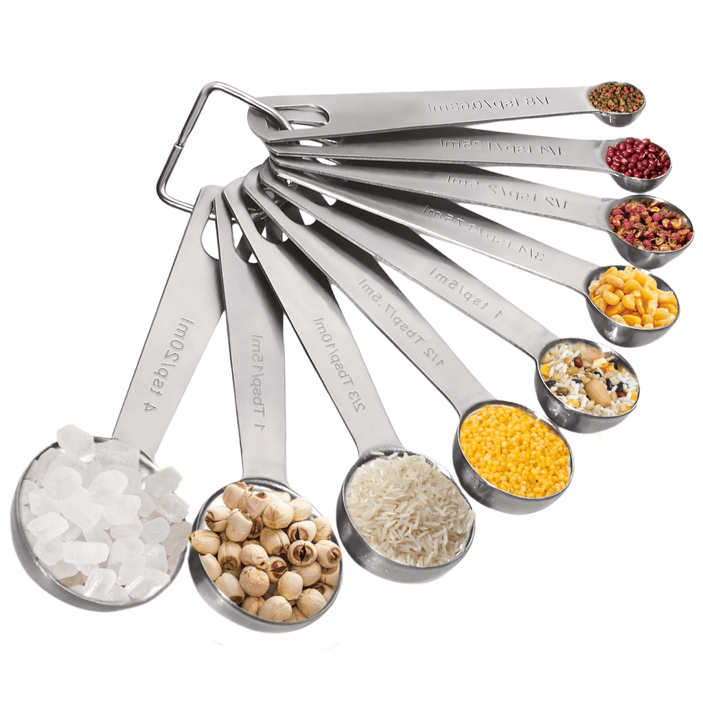 9 Piece Measuring Spoons, Stainless Steel Measuring Spoons Set, Kitchen Measuring Tools for Dry and Liquid Ingredients EasyOptionXY LLC