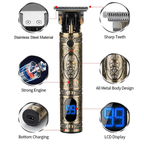 Hair Clippers for Men, Zero Gapped Trimmer, Professional T Blade Trimmer for Hair Cutting, Rechargeable Shaver Kits with LED Display, Gold EasyOptionXY LLC