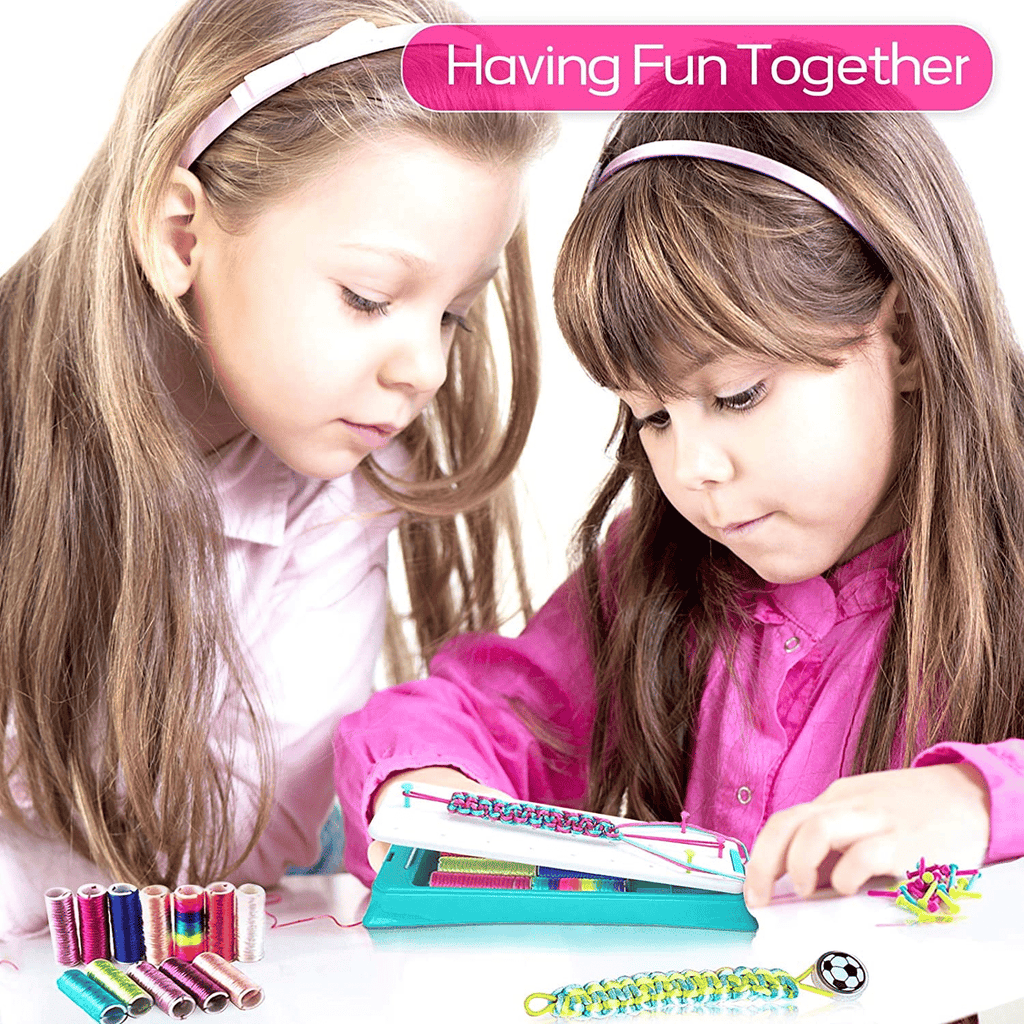 Arts and Crafts Toys for Girls Ages 6-12, Loom Bracelet Making Kit with String, Handmade Bracelet Kit DIY Bracelet Maker for Teen Girl Gifts Party Supply and Travel Activities EasyOptionXY LLC