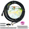 Misters for Outside Patio, 26Ft (8M) Outdoor Misting Cooling System, Water Misting Kit for Porch, Canopy, Deck, Garden, Yard, Trampoline Sprinkler Accessories for Kids, Black EasyOptionXY LLC