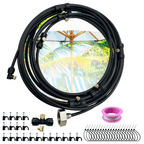Misters for Outside Patio, 26Ft (8M) Outdoor Misting Cooling System, Water Misting Kit for Porch, Canopy, Deck, Garden, Yard, Trampoline Sprinkler Accessories for Kids, Black EasyOptionXY LLC
