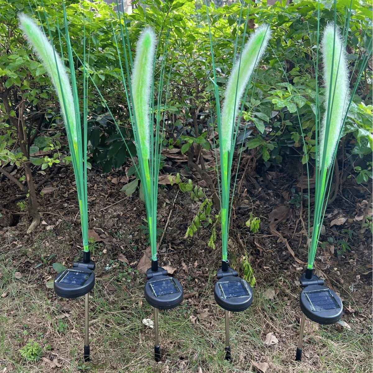 2 Pack Solar Reed Lights, Solar Dogtail Grass Plug Lamp for Outdoor, Waterproof Solar Garden Light for Pathway Patio Yard Decoration EasyOptionXY LLC