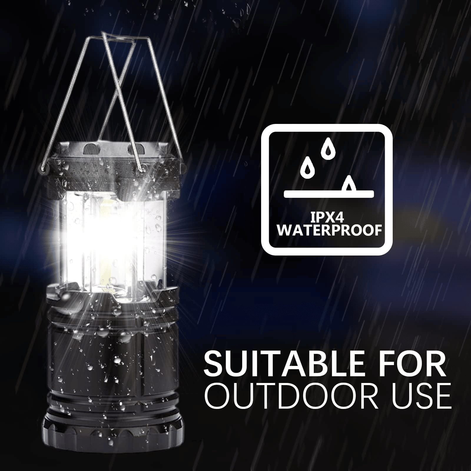 Jellas Collapsible LED Camping Lanterns 4 Packs, IPX4 Waterproof Portable Camp Light, Lightweight Battery LED Lantern for Camping/ Hiking/Emergency/Outages, Black EasyOptionXY LLC