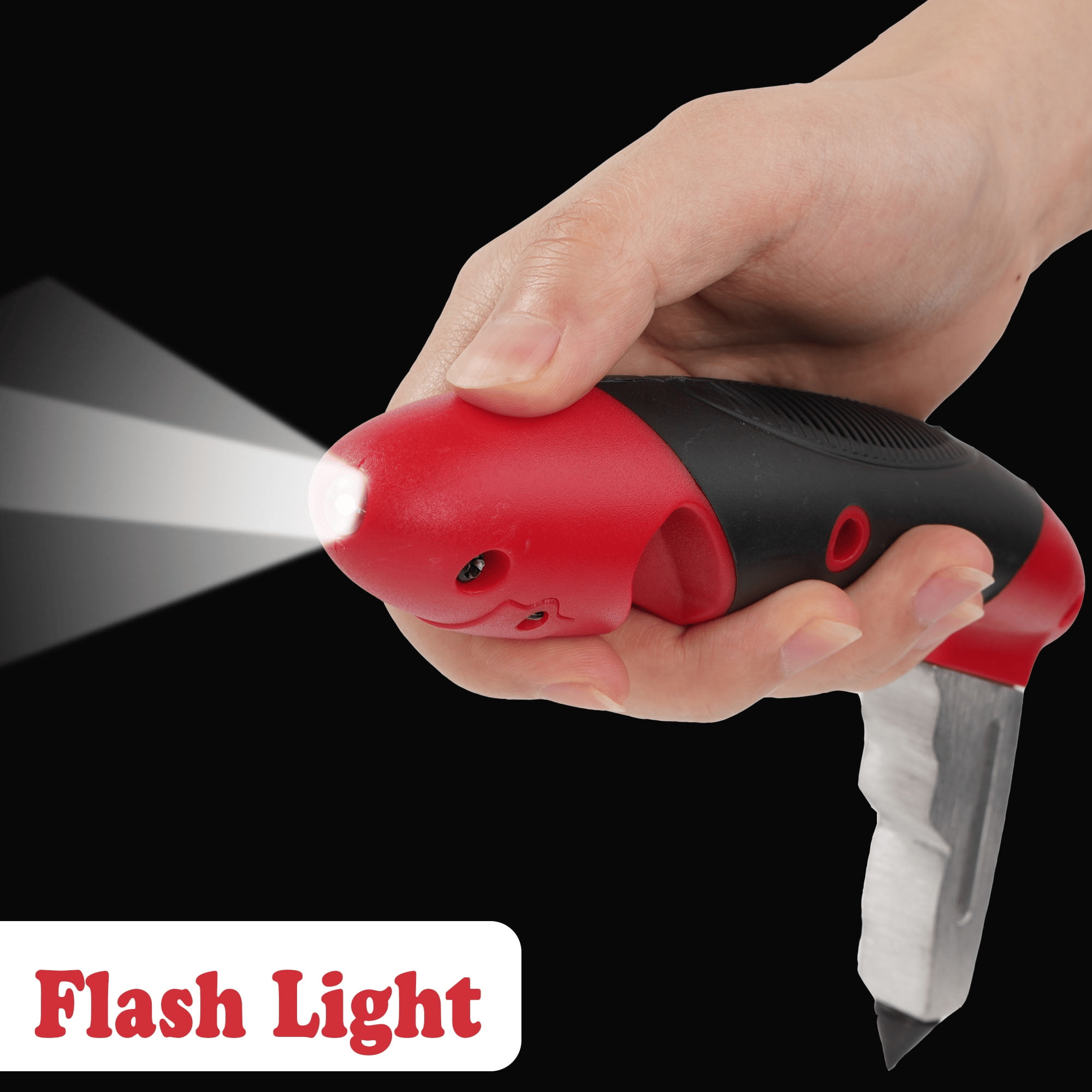 KEKOY Car Cane Assist Handle for Seniors, Car Door Handle for Elderly, Vehicle Standing Handle with LED Light, Seatbelt Cutter, Window Breaker, Red EasyOptionXY LLC