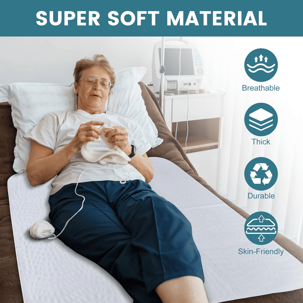 KEKOY 2Pack Reusable & Washable Incontinence Bed Pads 34x36inch, Absorbent Waterproof Protection Underpads, Pee Pads for Adults, Blue EasyOptionXY LLC