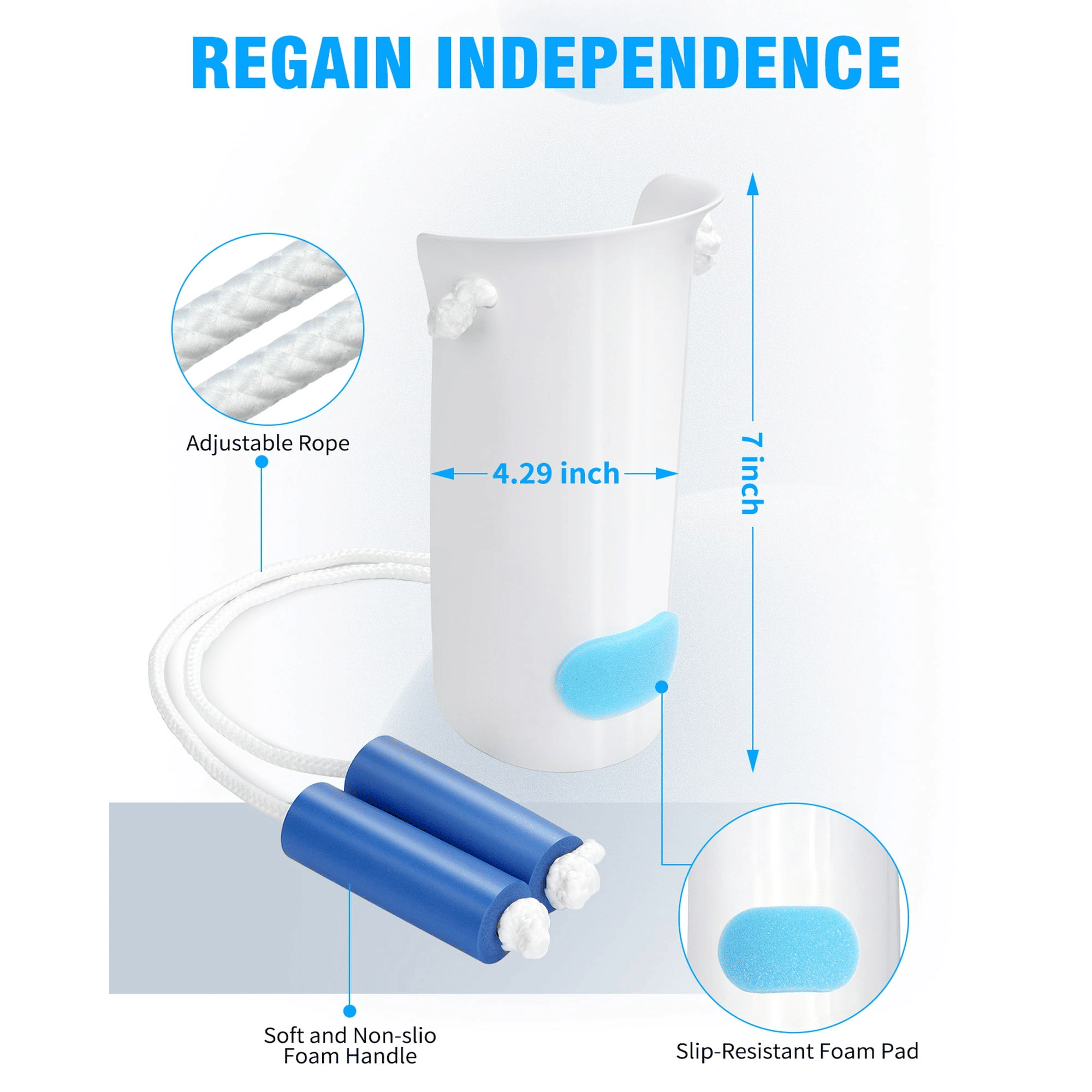 KEKOY 10 in 1 Hip Kit, Hip Replacement Kit After Surgery with 36 inch Reacher Grabber, Sock Aid, Leg Lifter, Shoe Horn, Body Scrubber, Back Scratcher, 2Pcs Pants Helper, Button Hook and Pill Case EasyOptionXY LLC