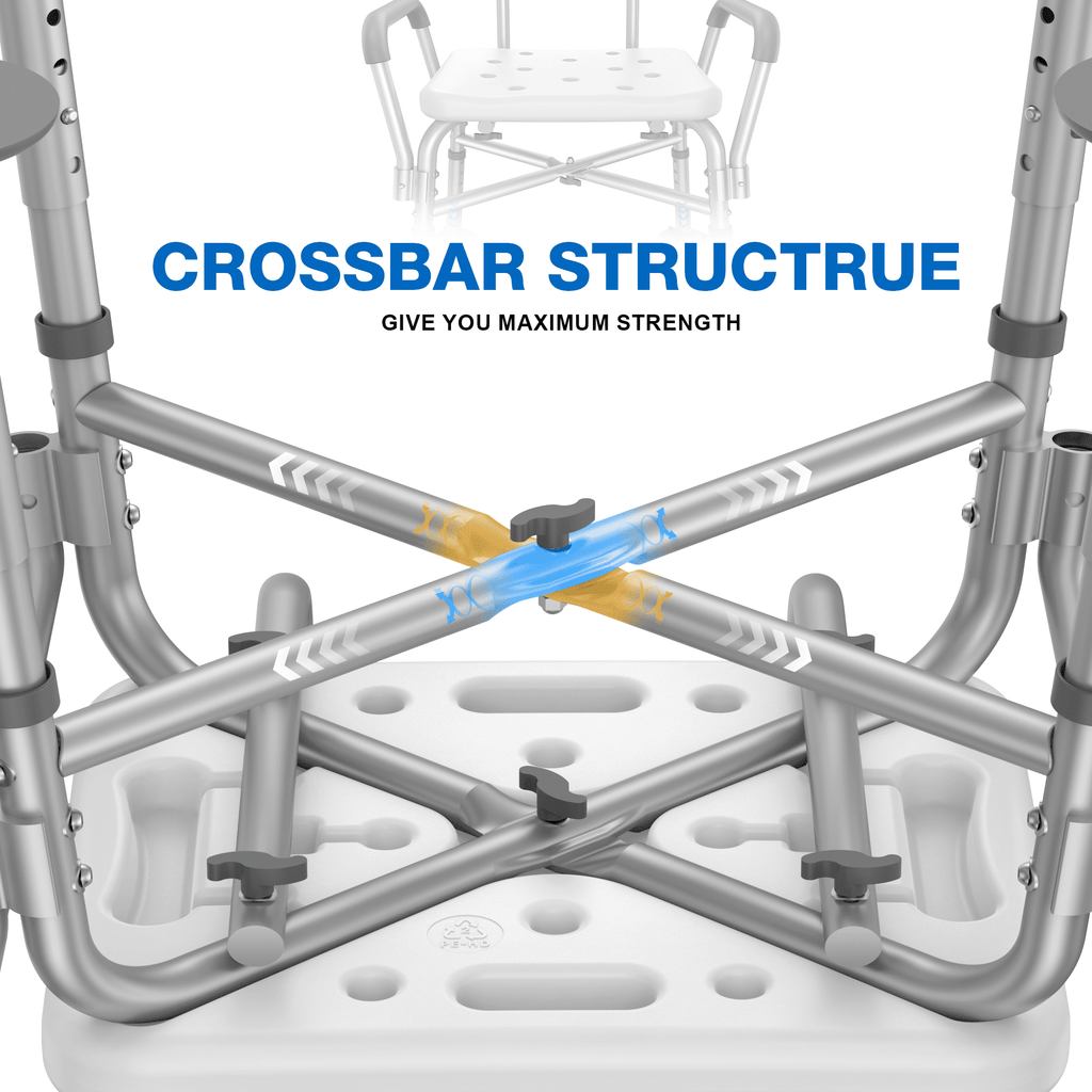 KEKOY Heavy Duty Shower Chair for Inside Shower, FSA/HSA Eligible 550LBs Bath Chair with Back and Arms, Medical Shower Seat with Large Suction Cups, Reinforced Crossing Bar for Elderly and Disabled EasyOptionXY LLC