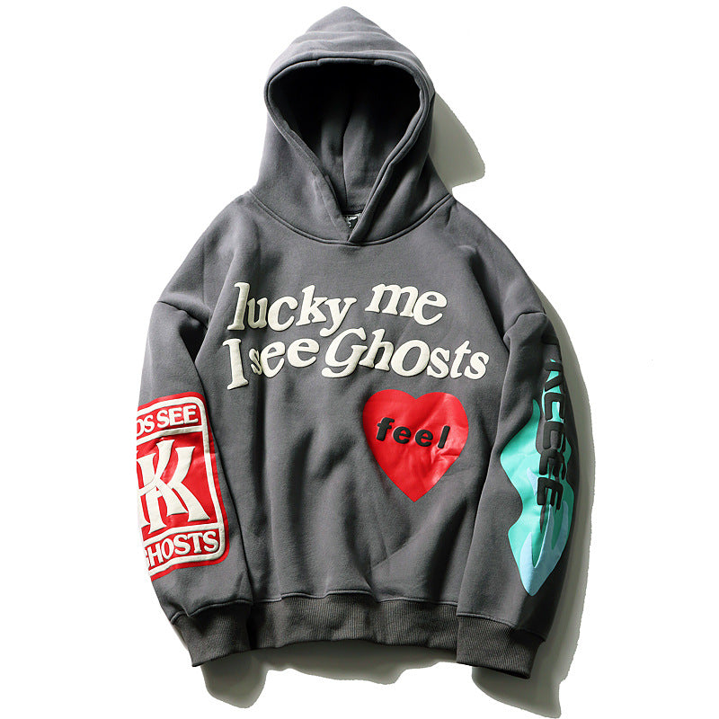 Loose hoodie printed sweatshirt Pi-Mart