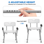 Kekoy Shower Chair for Inside Shower, 550LBs Heavy Duty Bath Chair with Arms, Bath Stool Safety Shower Bench with Reinforced Crossing Bar for Elderly, Adults, Disabled EasyOptionXY LLC