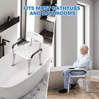 Kekoy Shower Chair for Inside Shower, 550LBs Heavy Duty Bath Chair with Arms, Bath Stool Safety Shower Bench with Reinforced Crossing Bar for Elderly, Adults, Disabled EasyOptionXY LLC