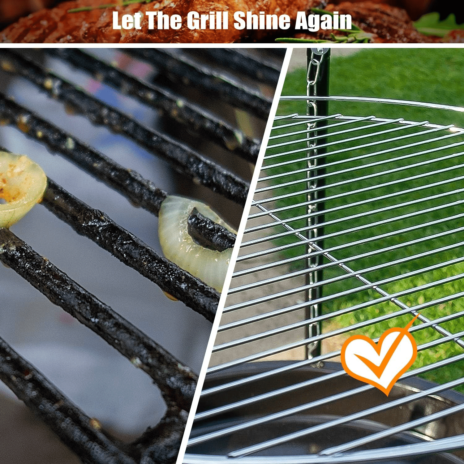 JELLAS Brush for Outdoor Grill, BBQ Brush for Grill Cleaning, 18" Grill Cleaner Brush and Scraper for Gas/Porcelain/Charbroil Grates, Smoker Grill Accessories Tool EasyOptionXY LLC