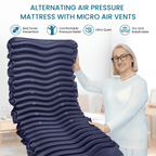 KEKOY Alternating Air Pressure Mattress Pad, Bed Sore Prevention Solution Mattress Topper with 5-setting Adjustable Pump, Waterproof Pressure Relief Ulcer Cushion Pad for Hospital and Home Use, Blue EasyOptionXY LLC