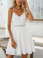 Cross Border Hot Sale Sling Stitching Lace Dress V-neck Casual Lootquake LLC