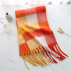 New Luxury Winter Soft Head Wraps Plaid Scarf Shawls Cashmere  Warm Cashmere Scarves Rainbow For Women Stevvex