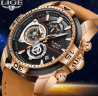 Men's Elegant Waterproof  Watch With Leather Straps   Business Style Watches Unique Design Perfect Gift For Your Man Stevvex