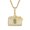 Hip-hop Pendant With Micro-inlaid Zircon On The Dollar Packet Pi-Mart