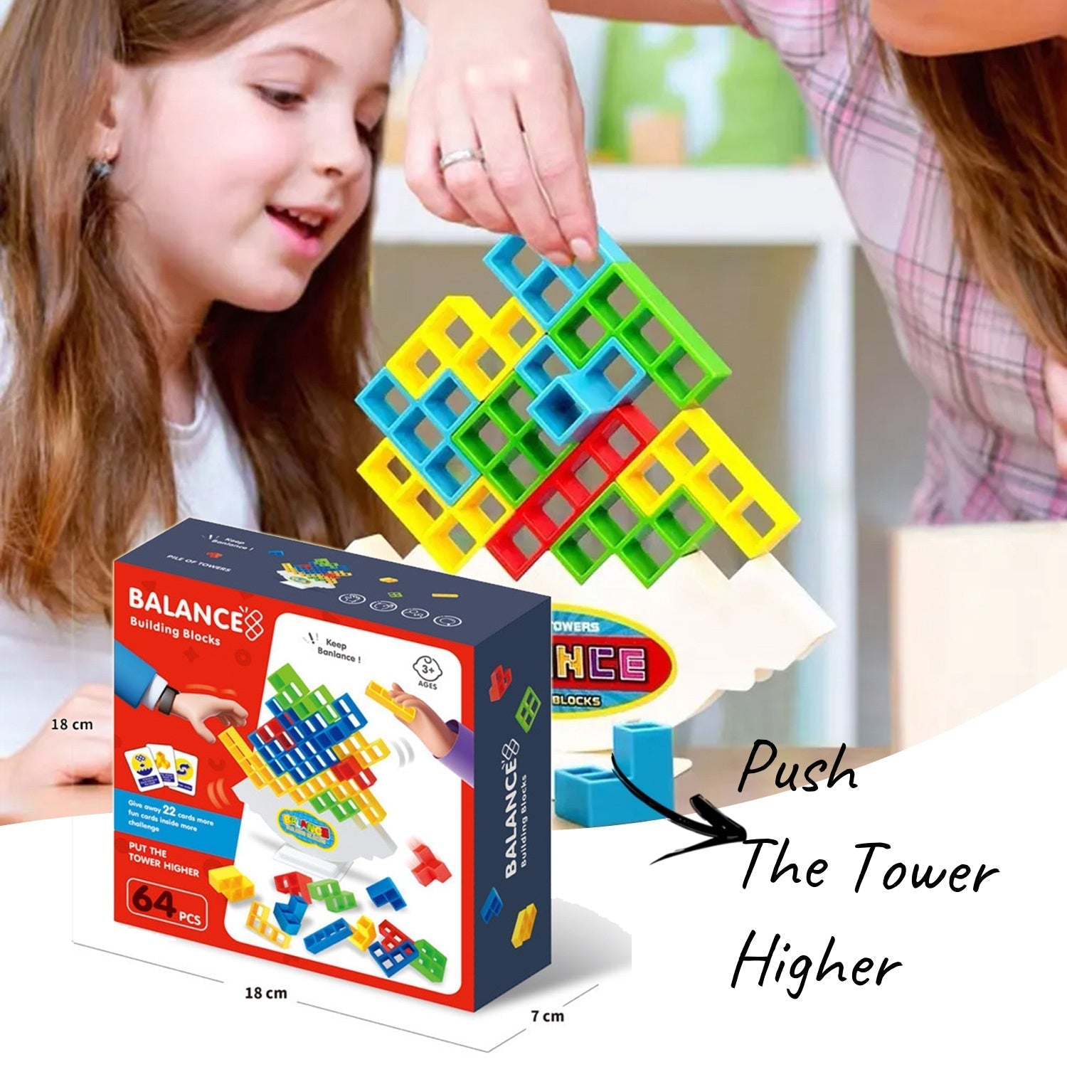 Balance Stacking Board Games Kids Adults Tower Block Toys For Family Parties Travel Games Boys Girls Puzzle Buliding Blocks Toy Pi-Mart