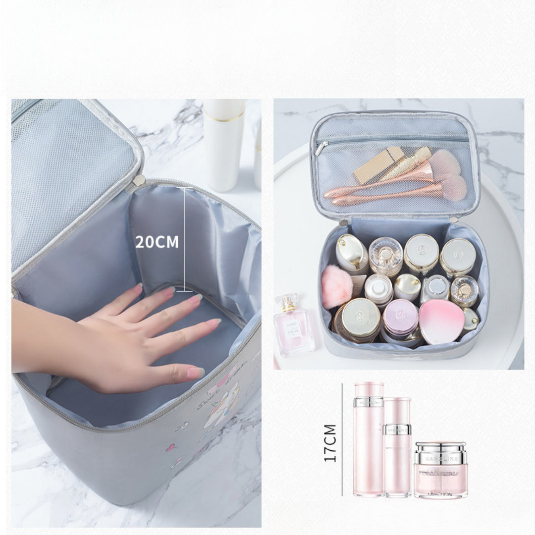 Waterproof cosmetic bag, large capacity foldable portable travel bag, women's cosmetic storage bag, toilet bag, makeup bag organizer, - SJB-DIAMOND ELITES