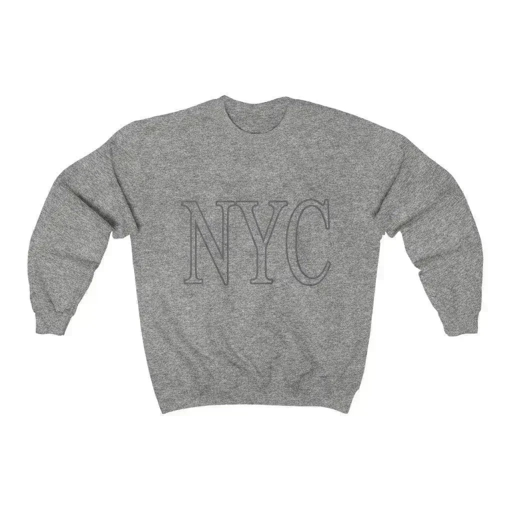 Oversized Logo NYC Grey Sweatshirt - Cotton Blend | Femstylo - SJB-DIAMOND ELITES