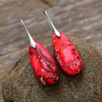 Bohemian Emperor Stone Water Drop Earrings Natural Stone Ornament Jewelry Pi-Mart