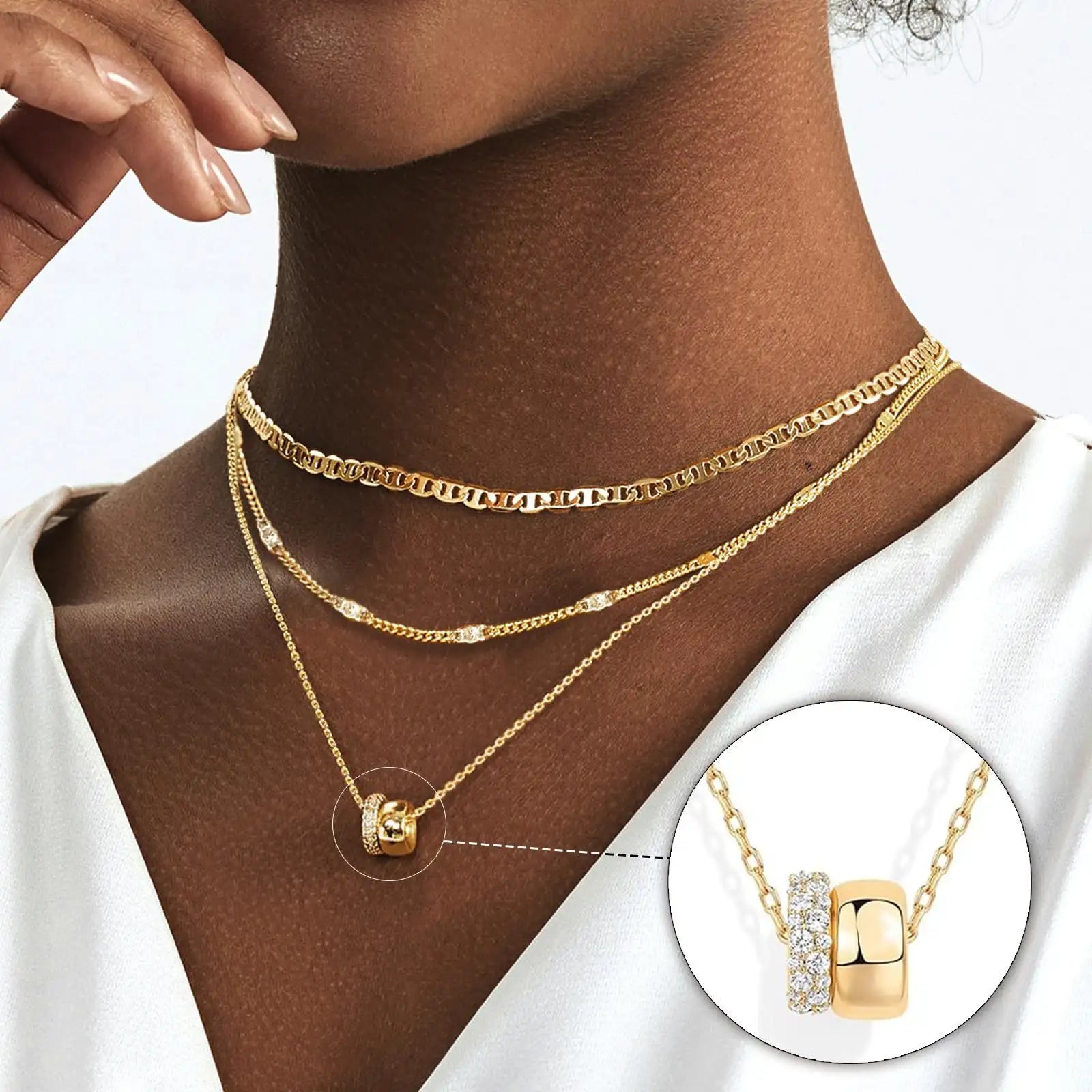 Necklace Zircon-laid Necklace Suit Women