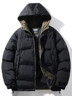 Men's Full Size Outdoor Padded Hooded Puffer Jacket Plus Size THRIXINE