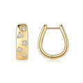 18K Gold Plated 925 Silver Hoop Earrings With Star Triangle Moissanite Accents BandsCo Straps