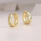 18K Gold Plated 925 Silver Hoop Earrings With Star Triangle Moissanite Accents BandsCo Straps