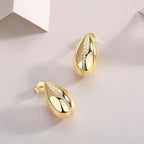18K Gold Plated Teardrop Moissanite Stud Earrings 925 Sterling Silver BandsCo Straps