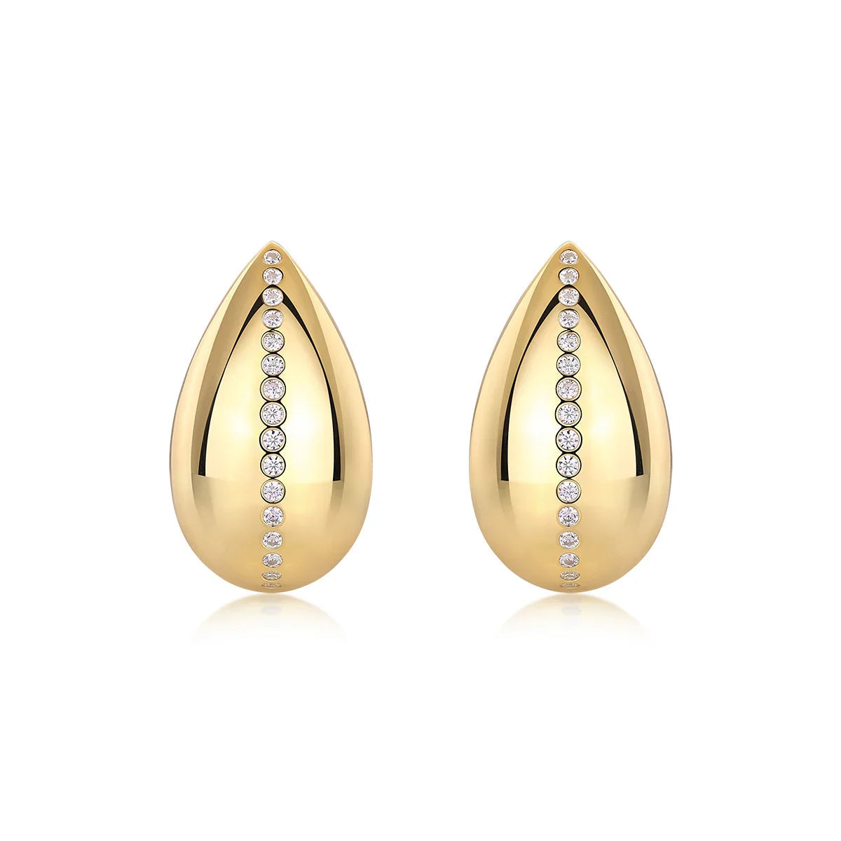 18K Gold Plated Teardrop Moissanite Stud Earrings 925 Sterling Silver BandsCo Straps