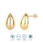 18K Gold Plated Teardrop Moissanite Stud Earrings 925 Sterling Silver BandsCo Straps