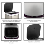 Hanover 10 Liter - 2.6 Gallon Trash Can for Home and Kitchen | Fingerprint Smudge Resistant | Soft Close | Sensor Lid | Carbon Odor Control | Stainless Steel EasyOptionXY LLC