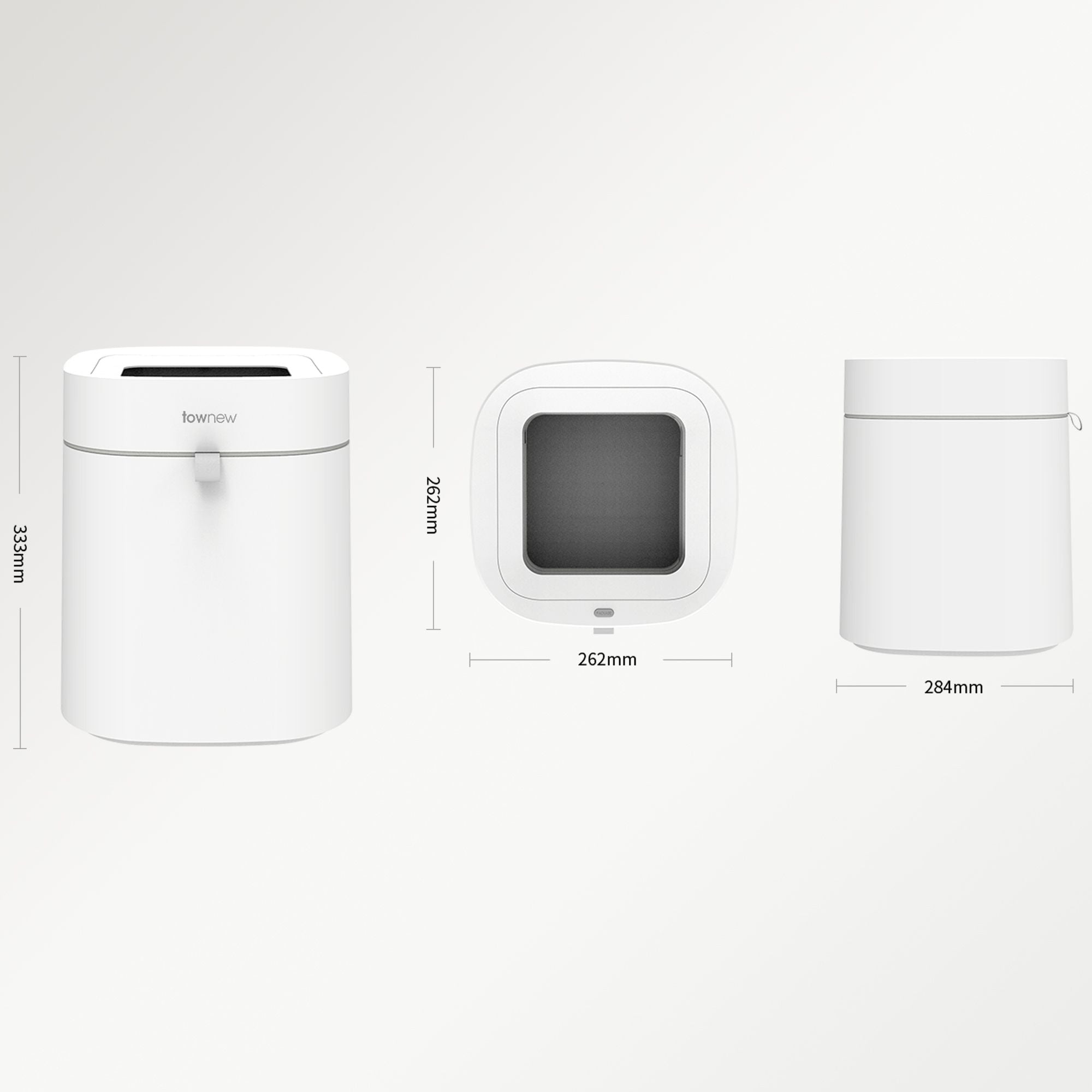TOWNEW T02B Air Lite 4.4 Gallon White Smart Trash Can EasyOptionXY LLC