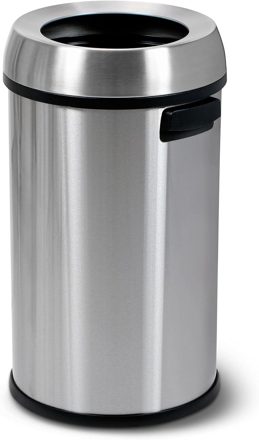 Simpli-Magic Open Top Stainless Steel Trash Can Commercial Grade Garbage Bin, 65L