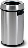 Simpli-Magic Open Top Stainless Steel Trash Can Commercial Grade Garbage Bin, 65L