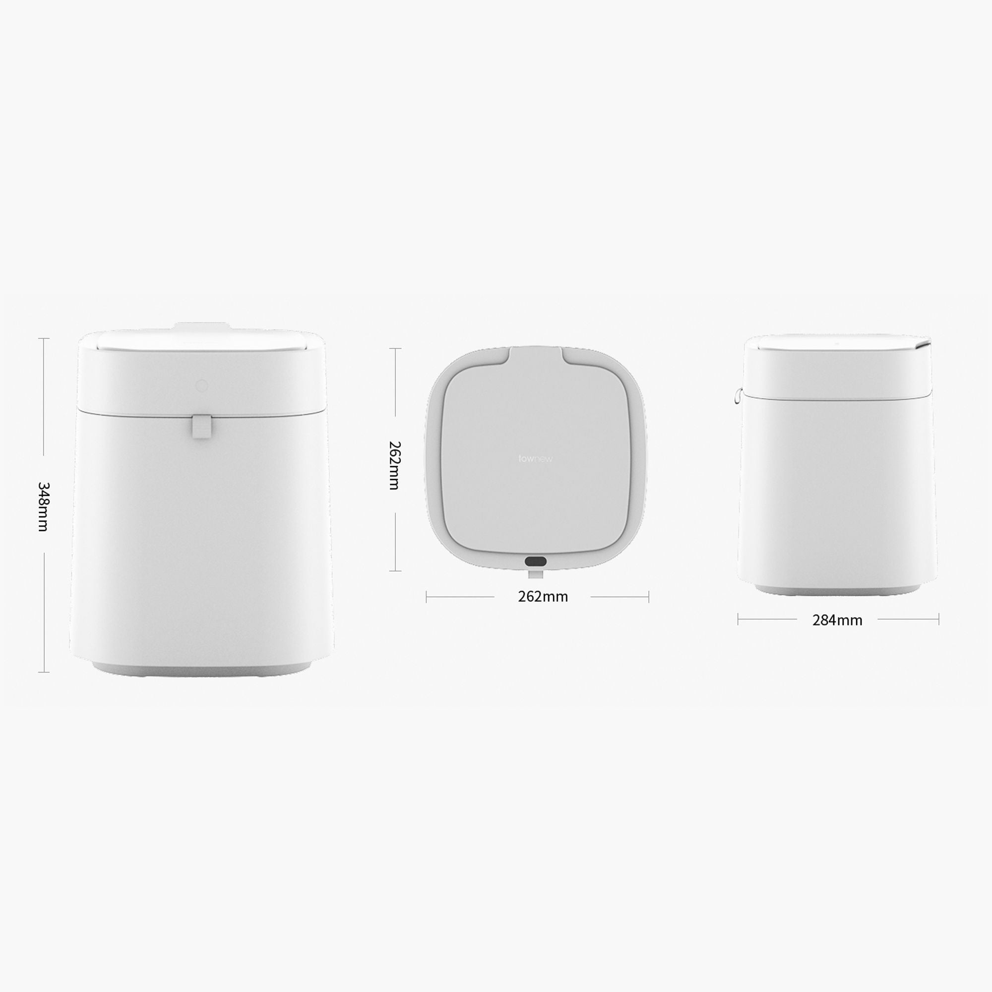 TOWNEW T02A 3.5 Gallon White Smart Trash Can EasyOptionXY LLC