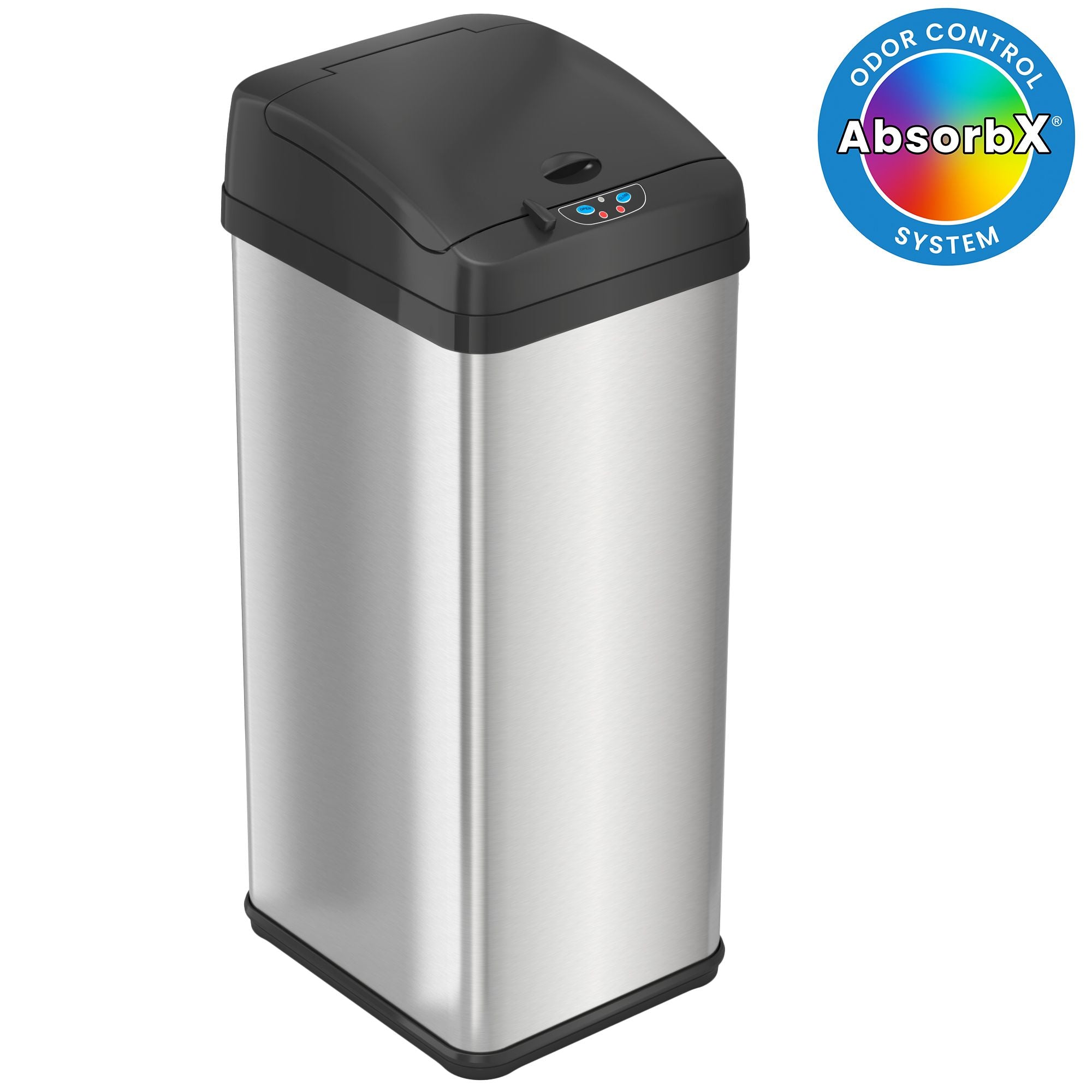 iTouchless Square Automatic Sensor 13 gal Trash Can, Stainless Steel - SJB-DIAMOND ELITES