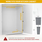 Dextrus 32 Quart Pull-Out Trash Can Recycling Bin with Lid for 14.2" W x 22" D x 24.8" H Minimum Cabinets, Sliding Under Mount Kitchen Waste Garbage Container with Soft-Close Slides, Gray - SJB-DIAMOND ELITES