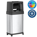 iTouchless 18 Gallon Rectangular Dual Push Door Stainless Steel Trash Can with Wheels & Odor Filter - SJB-DIAMOND ELITES