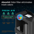 iTouchless 18 Gallon Rectangular Dual Push Door Stainless Steel Trash Can with Wheels & Odor Filter - SJB-DIAMOND ELITES