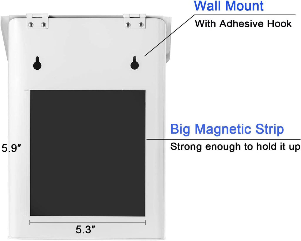 Metal Magnetic Lint Bin for Laundry Room, Wall Mounted Lint Box Holder Trash can with lid for Dryer - SJB-DIAMOND ELITES