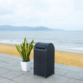 Safavieh Serapis Outdoor Patio Trash Bin - Black - SJB-DIAMOND ELITES
