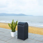 Safavieh Serapis Outdoor Patio Trash Bin - Black - SJB-DIAMOND ELITES