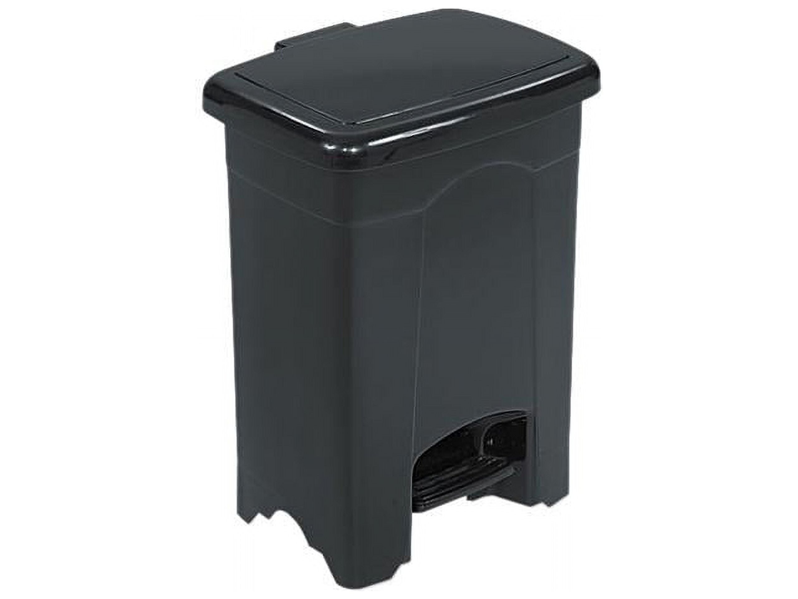 Safco Plastic 4 Gallon Step-On Trash Can in Black - SJB-DIAMOND ELITES