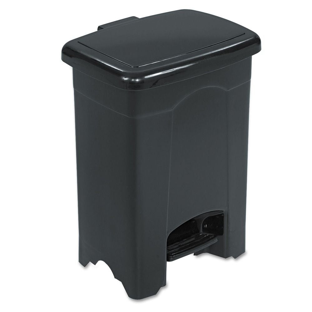 Safco Plastic 4 Gallon Step-On Trash Can in Black - SJB-DIAMOND ELITES