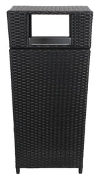 Safavieh Mazeli Outdoor Patio Trash Bin - Black - SJB-DIAMOND ELITES